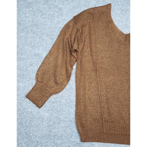 Rue21 Sweater Womens S Brown Long Sleeve Solid Minimalist V-Neck Pullover New - Picture 4 of 12